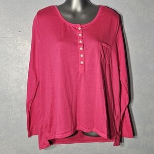 JOE BOXER Womens Pink Oversized Baggy PJ Style Top L